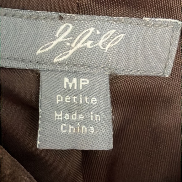 J.Jill 90’s chocolate brown genuine suede toggle coat size medium petite - Picture 4 of 14